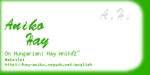 aniko hay business card